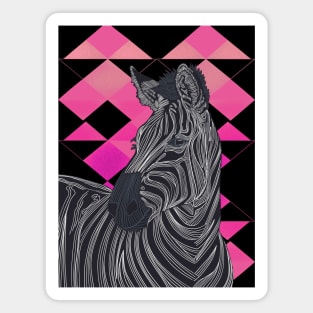 Zebra Pink Geometric Magnet